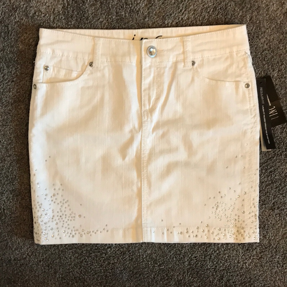NWT white denim skirt